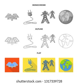Isolated object of innovation and technology  symbol. Set of innovation and nature  stock symbol for web.