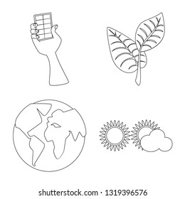 Isolated object of innovation and technology symbol. Set of innovation and nature stock vector illustration.