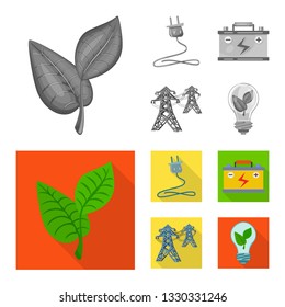 Isolated object of innovation and technology  symbol. Set of innovation and nature  vector icon for stock.