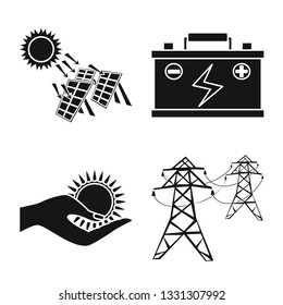 Isolated object of innovation and technology symbol. Set of innovation and nature  stock symbol for web.