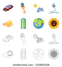 Isolated object of innovation and technology  symbol. Set of innovation and nature  vector icon for stock.