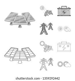 Isolated object of innovation and technology  symbol. Set of innovation and nature  stock symbol for web.