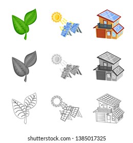 Isolated object of innovation and technology  symbol. Set of innovation and nature  vector icon for stock.