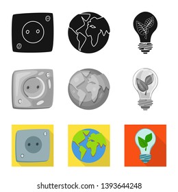 Isolated object of innovation and technology  symbol. Collection of innovation and nature  vector icon for stock.