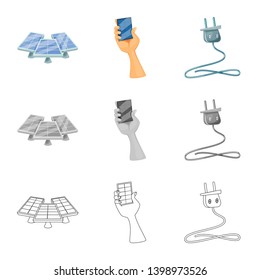 Isolated object of innovation and technology  symbol. Set of innovation and nature  vector icon for stock.