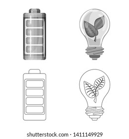 Isolated object of innovation and technology  symbol. Set of innovation and nature  vector icon for stock.