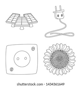 Isolated object of innovation and technology symbol. Set of innovation and nature stock symbol for web.
