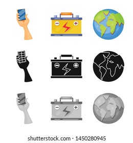 Isolated object of innovation and technology symbol. Set of innovation and nature vector icon for stock.