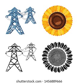 Isolated object of innovation and technology symbol. Set of innovation and nature vector icon for stock.