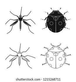 Isolated object of insect and fly symbol. Collection of insect and element stock symbol for web.