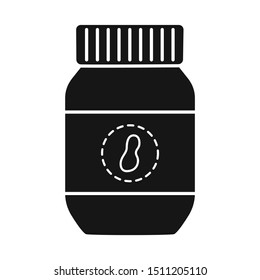 Isolated object of jar and peanut symbol. Web element of jar and butter stock symbol for web.