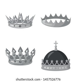 Isolated object of jewel and vip icon. Set of jewel and nobility vector icon for stock.