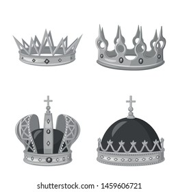 Isolated object of jewel and vip icon. Collection of jewel and nobility stock symbol for web.