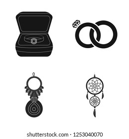 Isolated object of jewelery and necklace sign. Collection of jewelery and pendent vector icon for stock.