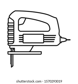 Isolated object of jigsaw and equipment icon. Graphic of jigsaw and fretsaw stock symbol for web.