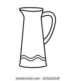 Isolated object of jug and clay icon. Web element of jug and pot stock vector illustration.