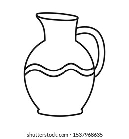 Isolated object of jug and clay logo. Graphic of jug and ceramic vector icon for stock.