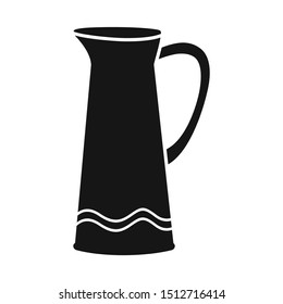 Isolated object of jug and clay sign. Web element of jug and pot vector icon for stock.