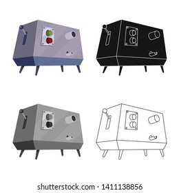 Isolated object of juicer and machine sign. Set of juicer and metal vector icon for stock.