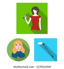 Isolated object of karaoke and music icon. Set of karaoke and club vector icon for stock.
