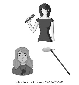 Isolated object of karaoke and music symbol. Set of karaoke and club stock vector illustration.