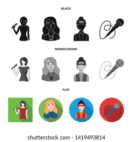 Isolated object of karaoke and music symbol. Set of karaoke and club stock vector illustration.
