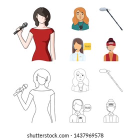 Isolated object of karaoke and music symbol. Set of karaoke and club stock vector illustration.