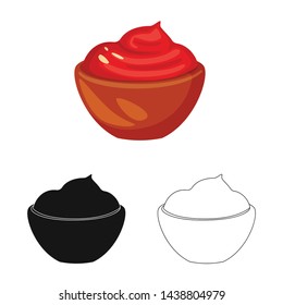 Isolated object of ketchup and sauce symbol. Set of ketchup and juice vector icon for stock.