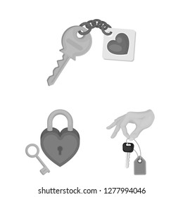 Isolated object of key  and protection icon. Set of key  and security vector icon for stock.