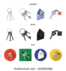 Isolated object of key and protection icon. Collection of key and security vector icon for stock.