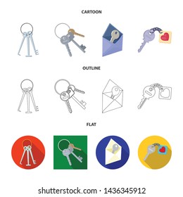 Isolated object of key and protection icon. Set of key and security stock symbol for web.