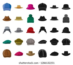 Isolated object of kid and baby logo. Collection of kid and beanie stock symbol for web.