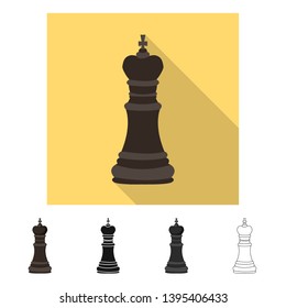 Isolated object of king and board logo. Set of king and business stock symbol for web.
