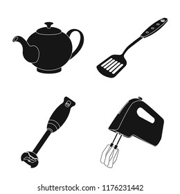Isolated object of kitchen and cook icon. Set of kitchen and appliance stock symbol for web.