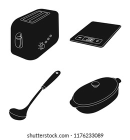 Isolated object of kitchen and cook icon. Set of kitchen and appliance stock symbol for web.