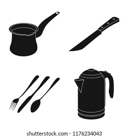 Isolated object of kitchen and cook icon. Collection of kitchen and appliance stock symbol for web.