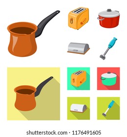 Isolated object of kitchen and cook icon. Set of kitchen and appliance stock symbol for web.