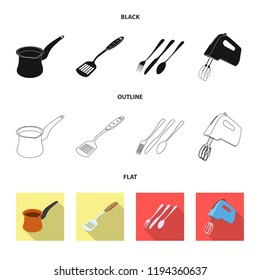 Isolated object of kitchen and cook icon. Collection of kitchen and appliance vector icon for stock.