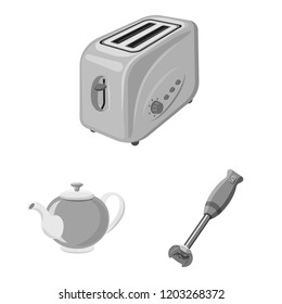 Isolated object of kitchen and cook icon. Set of kitchen and appliance stock vector illustration.
