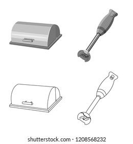 Isolated object of kitchen and cook icon. Collection of kitchen and appliance stock symbol for web.