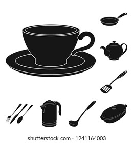 Isolated object of kitchen and cook icon. Collection of kitchen and appliance stock vector illustration.