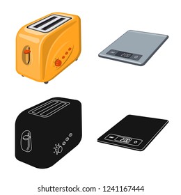 Isolated object of kitchen and cook icon. Set of kitchen and appliance stock vector illustration.