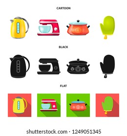 Isolated object of kitchen and cook icon. Collection of kitchen and appliance stock symbol for web.