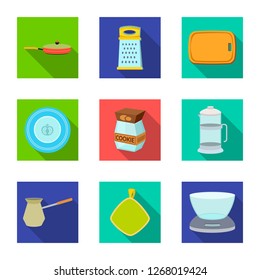 Isolated object of kitchen and cook icon. Set of kitchen and appliance stock vector illustration.
