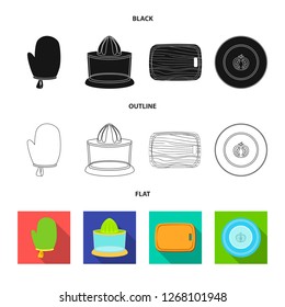 Isolated object of kitchen and cook icon. Collection of kitchen and appliance stock symbol for web.