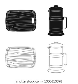 Isolated object of kitchen and cook icon. Collection of kitchen and appliance stock symbol for web.