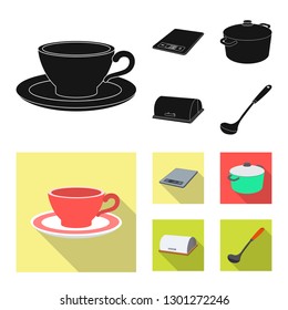Isolated object of kitchen and cook icon. Set of kitchen and appliance vector icon for stock.