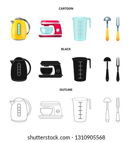 Isolated object of kitchen and cook icon. Collection of kitchen and appliance stock symbol for web.
