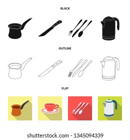 Isolated object of kitchen and cook icon. Collection of kitchen and appliance vector icon for stock.