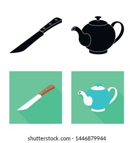 Isolated object of kitchen and cook icon. Collection of kitchen and appliance stock symbol for web.